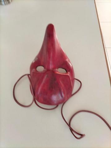 Masque artisanal Commedia dell'Arte en cuir - vintage 80ies, Enlèvement ou Envoi