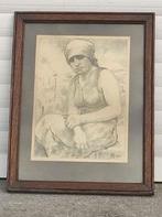 Lithographie hiercheuse monogramme Armand rassenfosse, Antiquités & Art, Art | Lithographies & Sérigraphies, Enlèvement ou Envoi