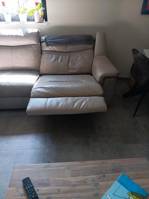 Gratis hoeksalon leer, Huis en Inrichting, Zetels | Zetels en Chaises Longues, Gebruikt, Vierpersoons of meer, 250 tot 300 cm