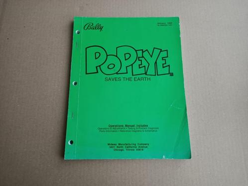 Service Manual: Bally Popeye (1994) Flipperkast, Collections, Machines | Jukebox, Enlèvement