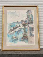 aquarelle villefrance signe stanislas lepine, Antiek en Kunst, Ophalen of Verzenden