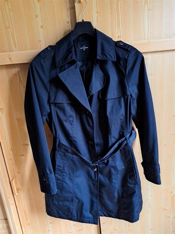 Jas trenchcoat donkerblauw maat 42/44, Kleding | Dames, Jassen | Zomer, Zo goed als nieuw, Maat 42/44 (L), Blauw, Ophalen of Verzenden