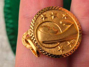 Prachtige 18k vergulde/ goudplated hangertje Maagd Maria beschikbaar voor biedingen