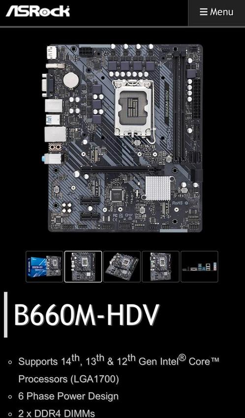 Asrock B660M-HDV, Computers en Software, Moederborden, Gebruikt, Intel, Ophalen of Verzenden