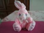 2 Pluchen konijnen (1 roze en 1 wit met kleurtjes), Utilisé, Enlèvement ou Envoi, Lapin