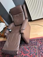 Elektrisch verstelbare lederen fauteuil, Huis en Inrichting, Fauteuils, Gebruikt, Ophalen
