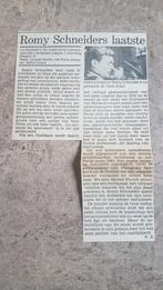 Romy Schneider in film La passante du Sans-Souci(krant 1982), Verzenden, Knipsel(s)