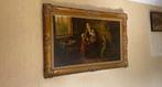 Grand cadre avec peinture signé, Ophalen of Verzenden