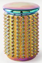 Glanzende gespikete bijzettafel multicolor POLSPOTTEN, Overige materialen, Minder dan 55 cm, Rond, Nieuw