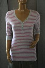 Clockhouse T-shirt lange mouw strepen grijs/roze XL, Clockhouse, Porté, Taille 46/48 (XL) ou plus grande, Manches longues