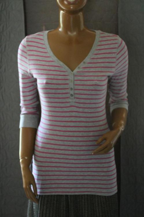Clockhouse T-shirt lange mouw strepen grijs/roze XL, Vêtements | Femmes, T-shirts, Porté, Taille 46/48 (XL) ou plus grande, Autres couleurs