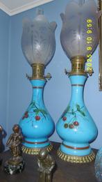 Antieke glazen petroleumlampen, Antiek en Kunst, Ophalen