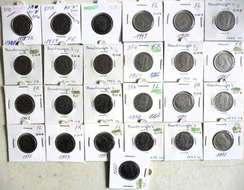 Munteenheid: rest van de collectie: 25 munten, 5 frank, zond, Postzegels en Munten, Munten | België, Losse munt, Metaal, Verzenden
