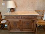 Buffet en chêne avec tablette en marbre, 100 à 150 cm, Enlèvement, Utilisé, Chêne