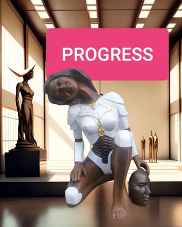 Progress, statue cyborg en bronze d'Eddy Adriaens