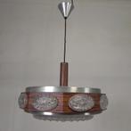 Vintage Lakro hanglamp met 9 ovalen glasplaatjes en 1 ronde, Antiek en Kunst, Ophalen of Verzenden
