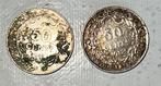 2 x 50 centimes 1911 - 1912 Belgique Argent, Argent, Enlèvement ou Envoi, Monnaie en vrac, Argent