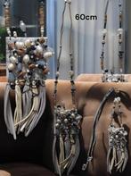 Lange ketting grijs bruin 60cm tweedehands, Handtassen en Accessoires, Kettingen, Bruin, Verzenden, Zo goed als nieuw, Overige materialen