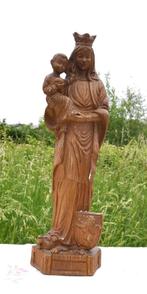 vierge de 50 cm en plâtre effet  bois signée merlini, Ophalen of Verzenden