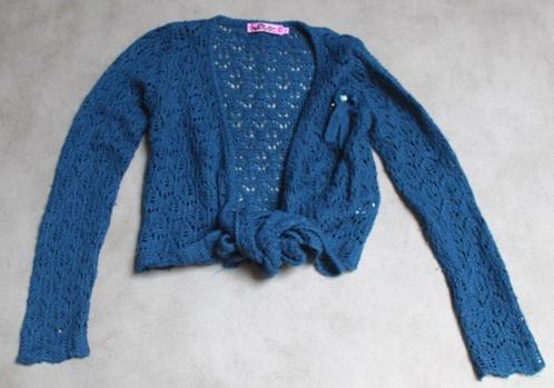Blauwe bolero van CKS (maat 128), Kinderen en Baby's, Kinderkleding | Maat 128, Zo goed als nieuw, Meisje, Overhemd of Blouse