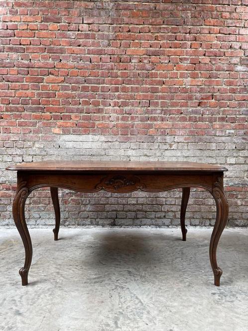 Antieke Eettafel in Louis XV-stijl – Massief Eikenhout, Antiek en Kunst, Antiek | Meubels | Tafels, Ophalen