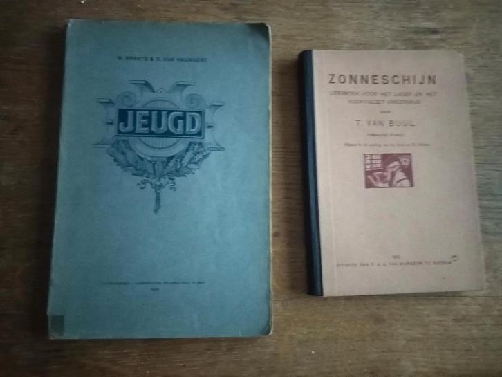 LOT  van 13 oude schoolboeken / Prachtige Inhoud, Livres, Livres scolaires, Utilisé, Enlèvement ou Envoi
