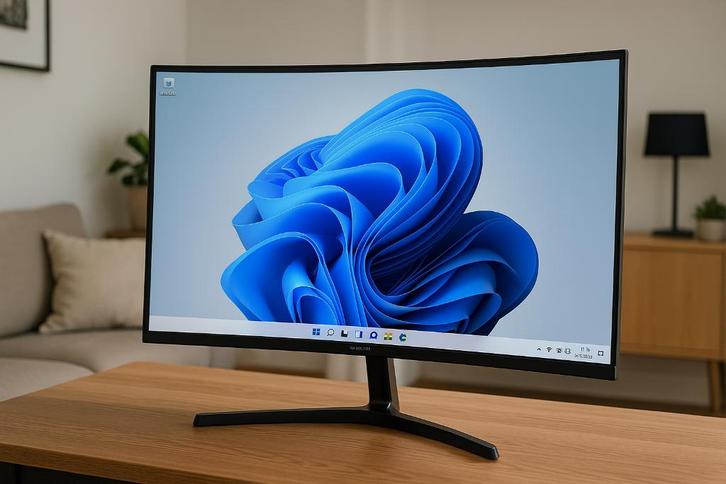 Samsung Full HD Curved Monitor - 100hz - 24 inch, Computers en Software, Monitoren, Nieuw, 61 t/m 100 Hz, HDMI, VGA, Hoofdtelefoonaansluiting