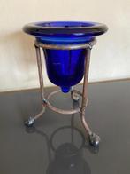 Vintage vaasje, Blauw, Ophalen of Verzenden, Minder dan 50 cm, Glas