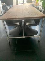 Bruine houten tafel, Ophalen, Gebruikt, 100 tot 150 cm, 200 cm of meer