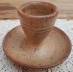 Frans gres eierdopje met onderschoteltje, Vallaurius, Huis en Inrichting, Keuken | Servies, -, Keramiek, -, Overige typen