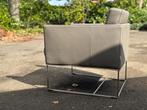4 fauteuils kalfsleder grijs, Huis en Inrichting, Fauteuils, Ophalen, Gebruikt, Minder dan 75 cm, Leer