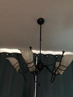 Set wand- en plafondlamp – matglas & zwart metaal – tijdloos, Ophalen, Gebruikt, Glas, 50 tot 75 cm