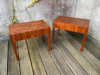 Twee design nachttafeltjes in massief teak., Minder dan 45 cm, Nieuw, Ophalen of Verzenden, Minder dan 55 cm