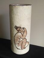 Grand vase cylindrique vintage - style Modigliani, Enlèvement ou Envoi
