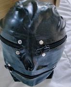 Zwart latex masker met ritssluiting eye dr, Kleding | Dames, Verzenden, Gedragen, Zwart