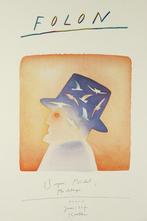 Poster gesigneerd Michel Folon, Antiek en Kunst, Kunst | Litho's en Zeefdrukken, Ophalen of Verzenden