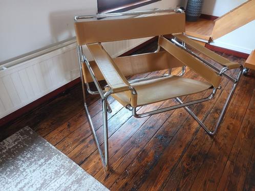 Wassily Chair Marcel Breuer, Huis en Inrichting, Stoelen, Zo goed als nieuw, Eén, Leer, Metaal, Overige kleuren, Ophalen