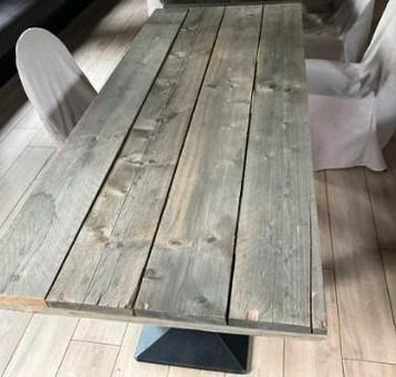 Eettafel steigerhout zwart metalen poten beschikbaar voor biedingen