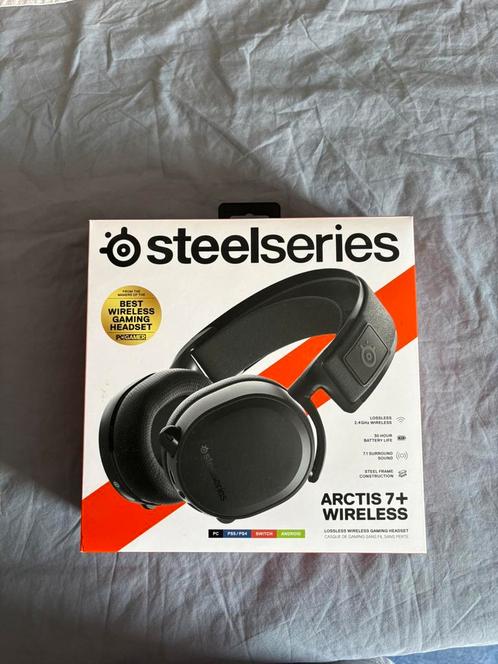 Steelseries Arctis 7+ compleet!, Audio, Tv en Foto, Hoofdtelefoons, Zo goed als nieuw, Op oor (supra aural), Overige merken, Draadloos