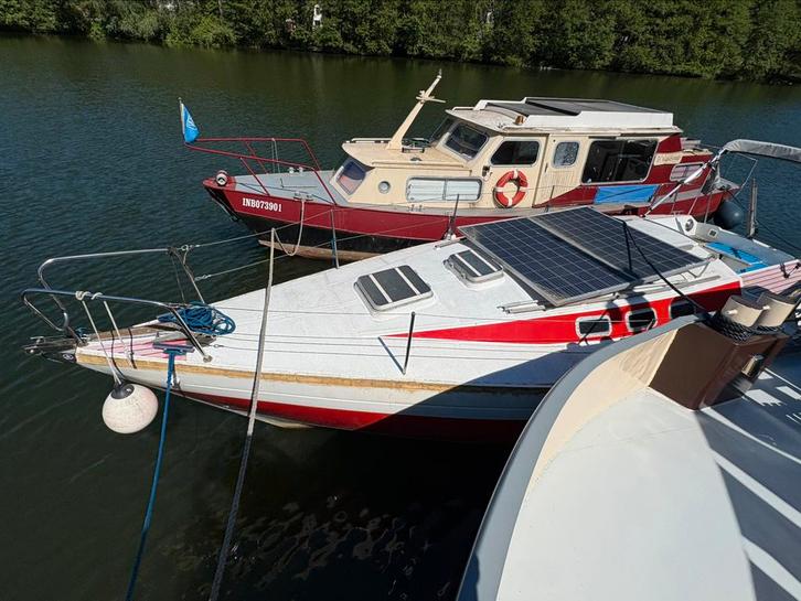 Ontmantelde zeilboot, Watersport en Boten, Motorboten en Motorjachten, Gebruikt, Polyester, 9 tot 12 meter, Diesel, Binnenboordmotor