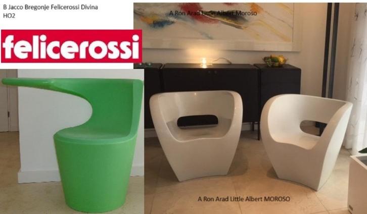 Ron Arad Little Albert + Jacco Bregonje Felicerossi Divina, Huis en Inrichting, Stoelen, Zo goed als nieuw, Kunststof, Overige materialen