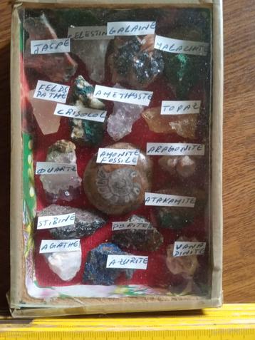 Mineralen in kleine box verzameling