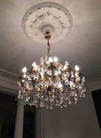 kristallen luster 18 lampen ook 2 identieke te bekomen, Enlèvement ou Envoi, Comme neuf