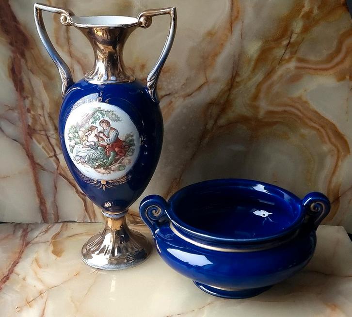 Amphore et un bol à bonbons en bleu cobalt, Italie, Antiquités & Art, Antiquités | Céramique & Poterie, Envoi