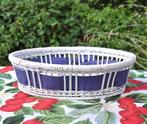 panier corbeille a pain avec tissu blanc et bleu, Maison & Meubles, Enlèvement ou Envoi, Autres matériaux, Ovale, Panier