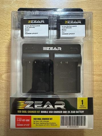 ZEAR USB Batterijlader voor Canon LP-E17 batterijen