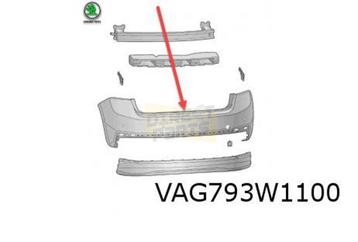 Skoda Fabia (8/21- )(6V) achterbumper (bij PDC) (te spuiten) beschikbaar voor biedingen