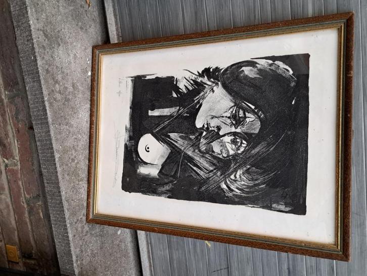 Lithographie signe andre servais, Antiek en Kunst, Kunst | Litho's en Zeefdrukken, Ophalen of Verzenden