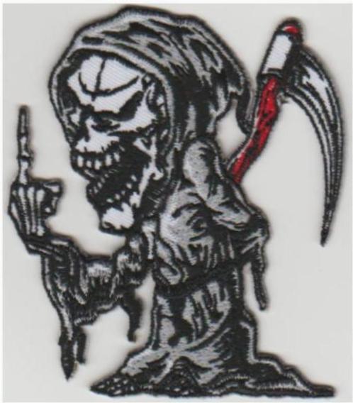 Grim Reaper [Vader Tijd] stoffen opstrijk patch embleem #3, Motos, Accessoires | Autocollants, Envoi