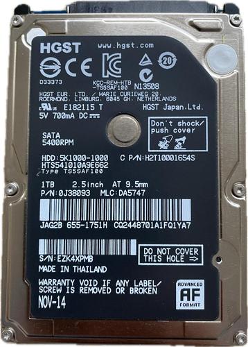 HGST - harde schijf van 1 TB - model HTS541010A9E662 beschikbaar voor biedingen